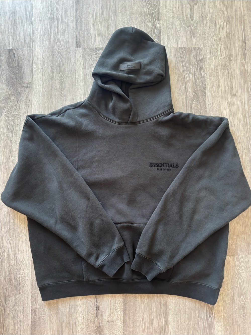 Essentials Black Pullover Hoodie SS22 Limousine